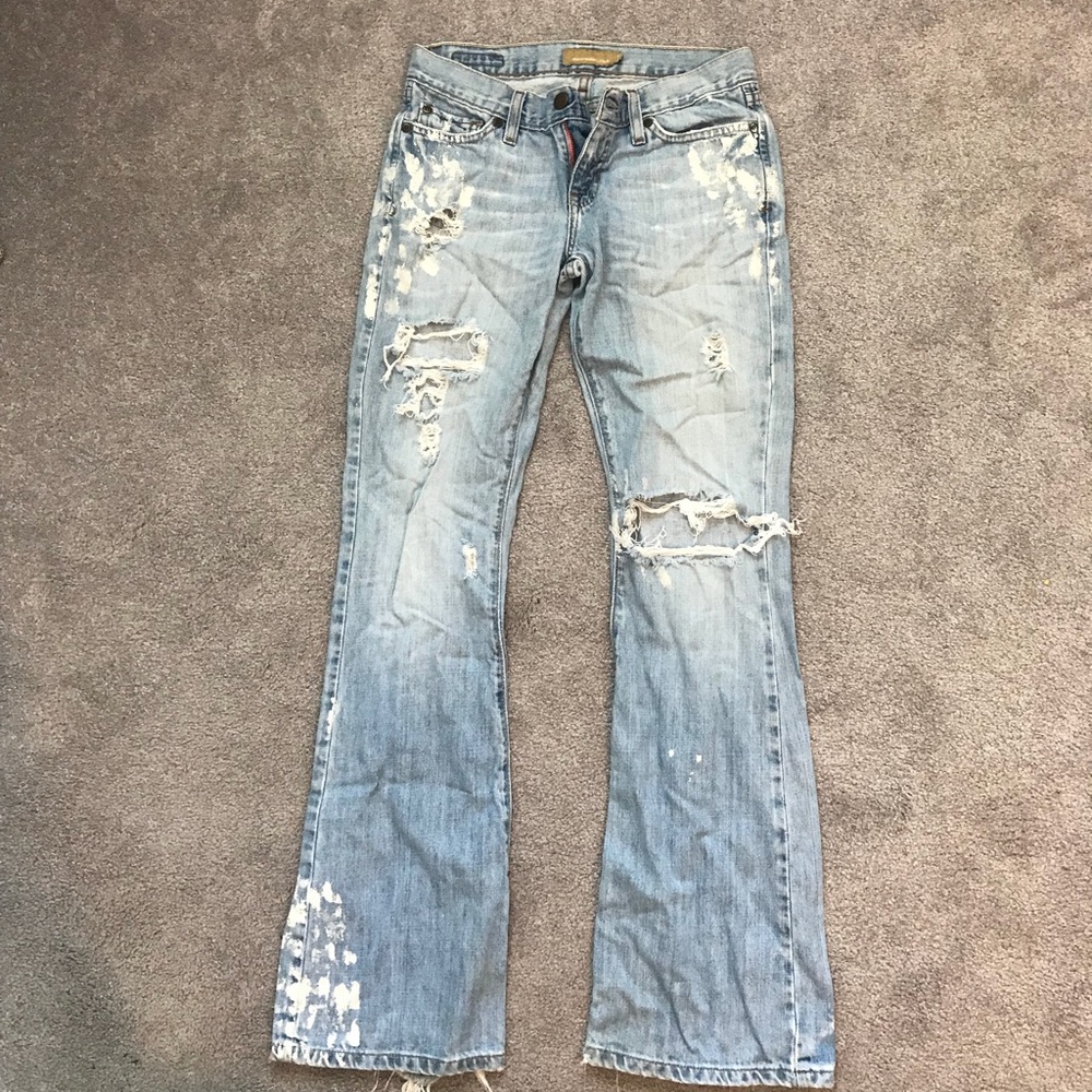 Abercrombie and Fitch ripped painted jeans
